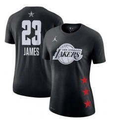 Lakers 23 Lebron James Black 2019 NBA All Star Game Women's T Shirt