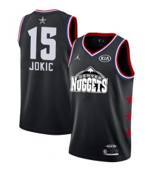 Nuggets 15 Nikola Jokic Black Youth Basketball Jordan Swingman 2019 AllStar Game Jersey