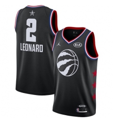 Raptors #2 Kawhi Leonard Black Basketball Jordan Swingman 2019 All Star Game Jersey