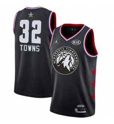 Timberwolves #32 Karl Anthony Towns Black Basketball Jordan Swingman 2019 All Star Game Jersey