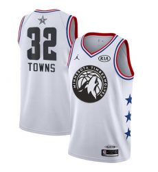 Timberwolves #32 Karl Anthony Towns White Basketball Jordan Swingman 2019 All Star Game Jersey