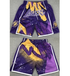 Men Los Angeles Lakers Purple Shorts  28Run Small 29