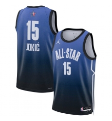 Men's Nike Nikola Jokic Navy 2022 NBA All Star #15 Swingman Stitched Jersey