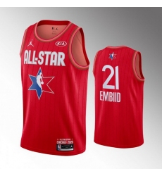 76ers 21 Joel Embiid Red 2020 NBA All Star Jordan Brand Swingman Jersey