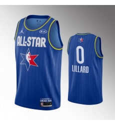 Blazers 0 Damian Lillard Blue 2020 NBA All Star Jordan Brand Swingman Jersey