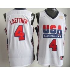 1992 Olympics Team USA  4 Christian Laettner White Swingman Jersey 