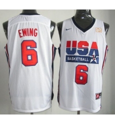 1992 Olympics Team USA 6 Patrick Ewing White Swingman Jersey 