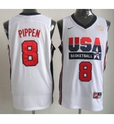 1992 Olympics Team USA 8 Scottie Pippen White Swingman Jersey 