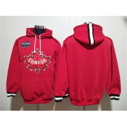 Men Team Canada Blank Red Ageless Must Have Lace Up Pullover Hoodie