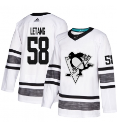 Penguins #58 Kris Letang White Authentic 2019 All Star Stitched Hockey Jersey
