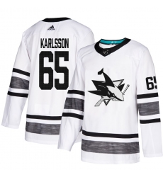 Sharks #65 Erik Karlsson White Authentic 2019 All Star Stitched Hockey Jersey