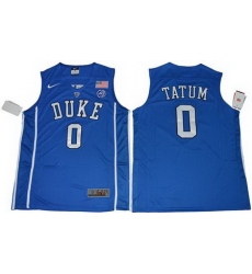Blue Devils #0 Jayson Tatum Blue Basketball Elite Stitched NCAA Jersey
