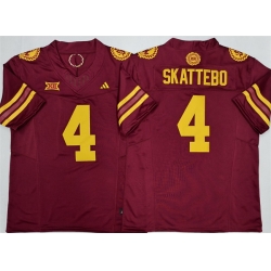 Men Arizona State Sun Devils 4 Cam Skattebo Red 2025 F U S E  Vapor Limited Stitched Jersey