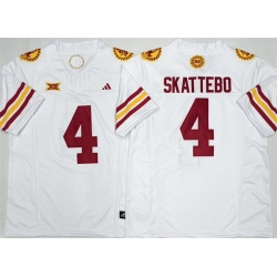 Men Arizona State Sun Devils 4 Cam Skattebo White 2025 F U S E  Vapor Limited Stitched Jersey
