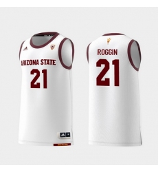 Men Arizona State Sun Devils Jack Roggin White Replica College Basketball Jersey