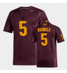 Men Arizona State Sun Devils Jayden Daniels Replica Maroon Football Jersey