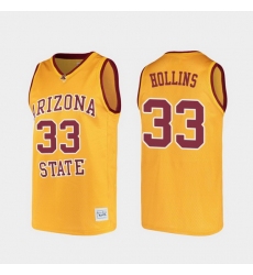 Men Arizona State Sun Devils Lionel Hollins Alumni Gold College Basketball Jersey