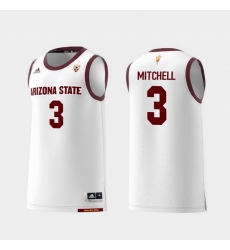 Men Arizona State Sun Devils Mickey Mitchell White Replica College Basketball Jersey