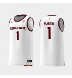 Men Arizona State Sun Devils Remy Martin White Replica College Basketball Jersey