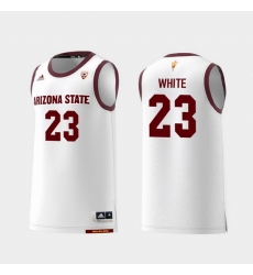 Men Arizona State Sun Devils Romello White White Replica College Basketball Jersey