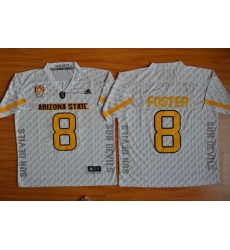 Sun Devils #8 D  J  Foster New White Stitched NCAA Basketball Jersey