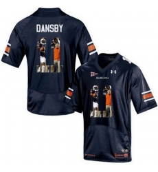 Auburn Tigers 11 Carlos Dansby Navy With Portrait Print College Football Jersey2