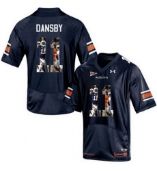 Auburn Tigers 11 Carlos Dansby Navy With Portrait Print College Football Jersey3