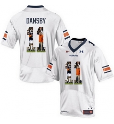 Auburn Tigers 11 Carlos Dansby White With Portrait Print College Football Jersey2
