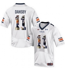 Auburn Tigers 11 Carlos Dansby White With Portrait Print College Football Jersey3
