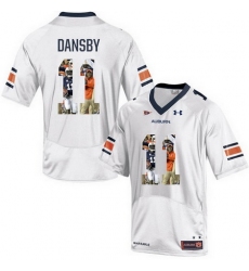 Auburn Tigers 11 Carlos Dansby White With Portrait Print College Football Jersey