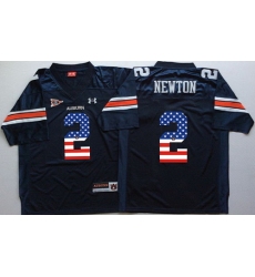 Auburn Tigers 2 Cam Newton Navy USA Flag College Jersey