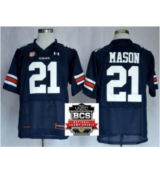 Auburn Tigers 21 Tre Mason Navy Blue NCAA Football Jerseys 2014 Vizio BCS National Championship Game Patch