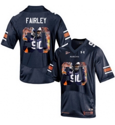 Auburn Tigers 90 Nick Fairley Navy With Portrait Print College Football Jersey4
