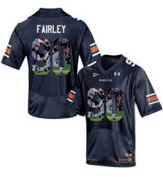 Auburn Tigers 90 Nick Fairley Navy With Portrait Print College Football Jersey