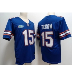 Men Florida Gators #15 Tim Tebow Blue Stitched Football Jersey