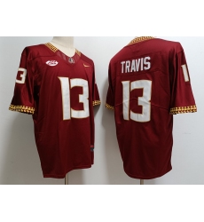 Florida State Seminoles Jordan Travis #13 Red Stitched Football Jersey