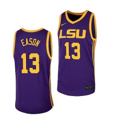 LSU Tiger Tari Eason Purple College Basketball 2021 Transfer Jersey