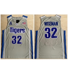 Men Memphis Tigers 32 James Wiseman Gray College Basketball Jersey
