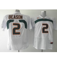 Hurricanes #2 Jon Beason White Embroidered NCAA Jerseys