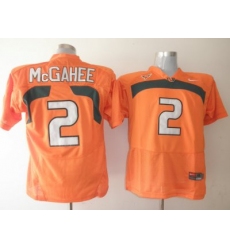 Hurricanes #2 Willis McGahee Orange Embroidered NCAA Jerseys