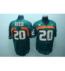 Hurricanes #20 Ed Reed Green Stitched NCAA Jerseys