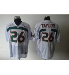 Hurricanes #26 Sean Taylor White Stitched NCAA Jerseys