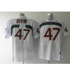 Hurricanes #47 Michael Irvin White Embroidered NCAA Jerseys