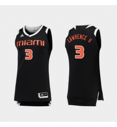 Men Miami Hurricanes Anthony Lawrence Ii Black White Chase College Basketball Jersey