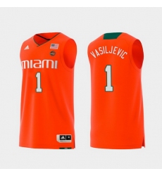 Men Miami Hurricanes Dejan Vasiljevic Orange Replica College Basketball Jersey