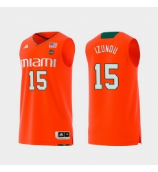Men Miami Hurricanes Ebuka Izundu Orange Replica College Basketball Jersey