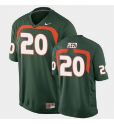 Men Miami Hurricanes Ed Reed Game Green College Football Jersey