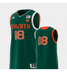 Men Miami Hurricanes Green Basketball Swingman Adidas Replica Jersey