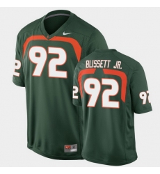 Men Miami Hurricanes Jason Blissett Jr. Game Green College Football Jersey