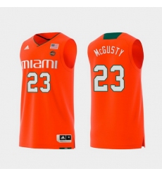 Men Miami Hurricanes Kameron Mcgusty Orange Replica College Basketball Jersey